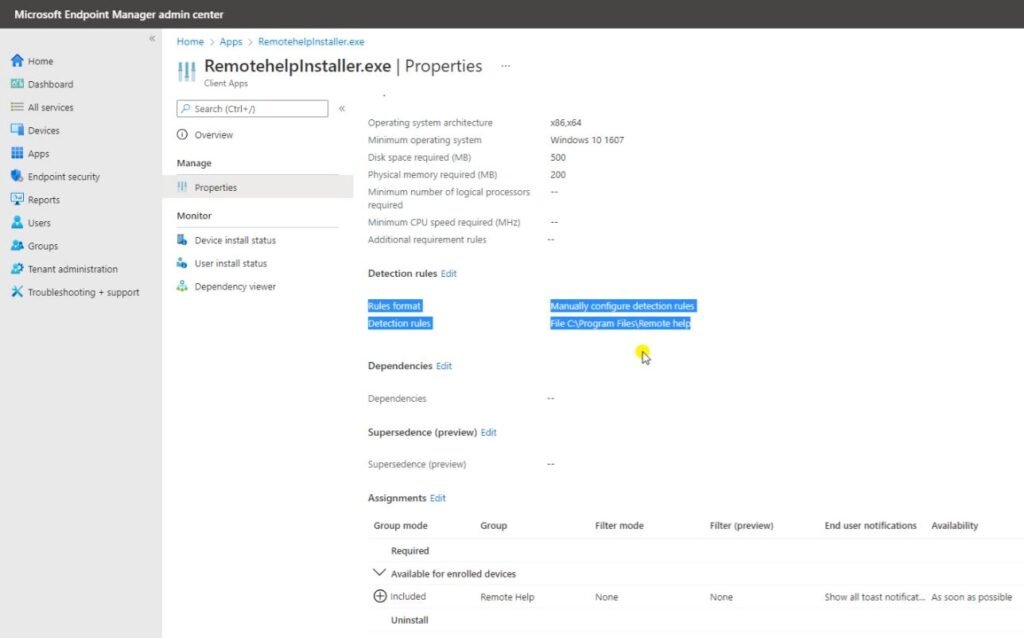 Remote Help Configuration in Intune – endusersupports.com